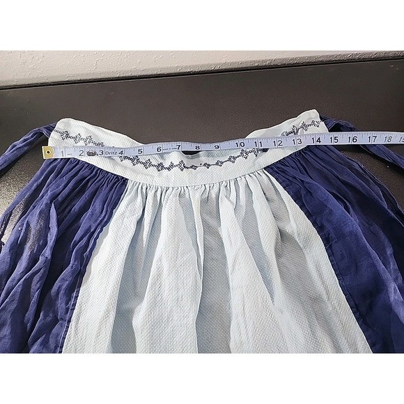 Vintage Embroidered BlueHostess Half Apron Shabby Cottage Retro MCM Handmade - Picture 5 of 6